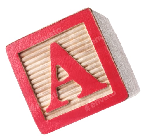 Preview: Wooden cube with letter A isolated on white