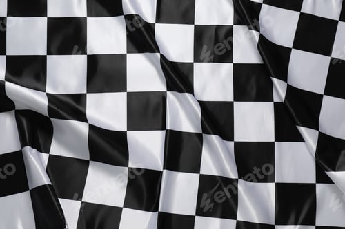Preview: Checkered satin fabric as background, closeup view
