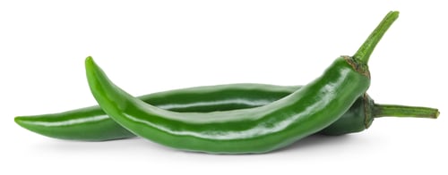 Preview: Fresh green chili peppers isolated on white