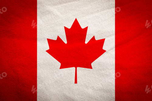 Preview: Flag of Canada with maple leaf on fabric as background