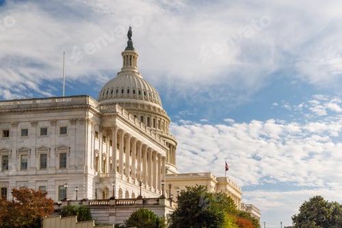 Preview: The U.S. Capitol in Washington, D.C., surrounded by vibrant autumn foliage