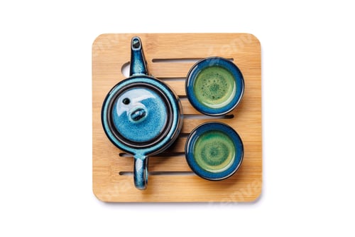 Preview: Asian tea ceremony set with teapot and cups