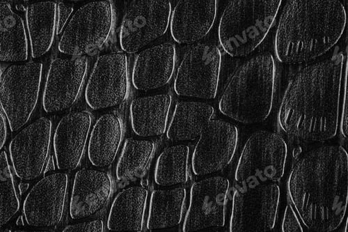 Preview: Black crocodile leather texture with monochrome reptile scales and matte luxury surface detail