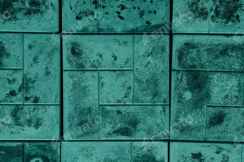Preview: Textured concrete wall with teal patina