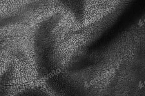 Preview: Abstract background with detailed close up view of crumpled dark natural genuine leather material su