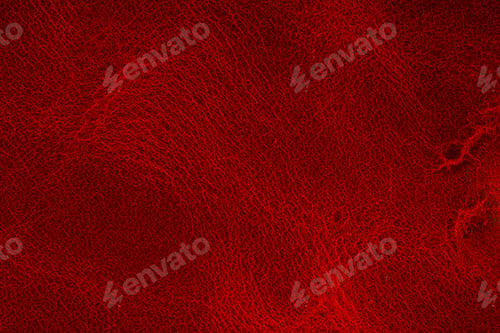 Preview: Close up of deep red leather surface texture with subtle imperfections