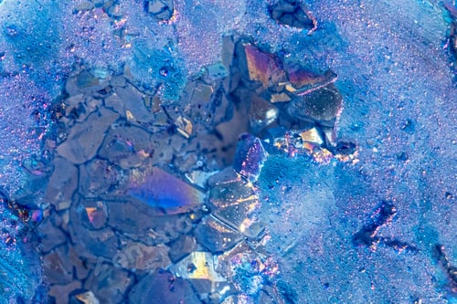 Preview: Abstract blue crystal formations with metallic sheen