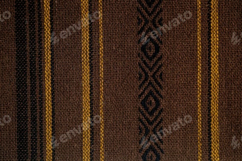 Preview: Brown textile with vertical stripes and woven pattern Close up of woven fabric with vertical stripes
