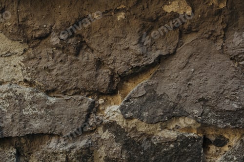 Preview: Brown rough stone wall texture for rustic architecture and aged building concept