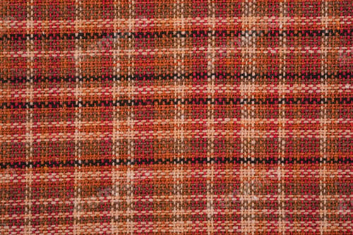 Preview: Textured wool fabric with a red and brown plaid pattern