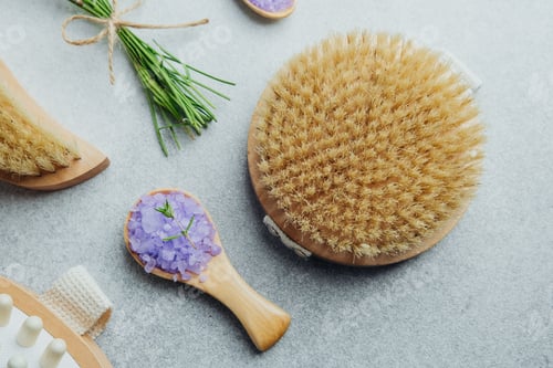 Preview: Lavender Bath Salt With Spa Brush Pumice And Massage Tool