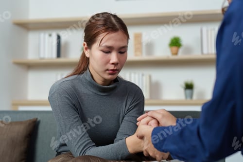 Preview: Emotional Support. Therapist engaging with patient during a counseling session.