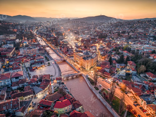 Preview: Sarajevo, Bosnia and Herzegovnia at Golden Hour