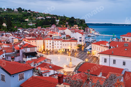 Preview: Pirano, Slovenia overlooking Tartini Square towards the Adriatic Sea