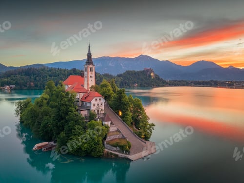 Preview: Lake Bled, Slovenia with the Church of the Assumption of the Blessed Virgin Mary