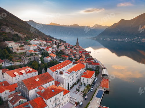 Preview: Perast, Montenegro old town in Kotor Bay
