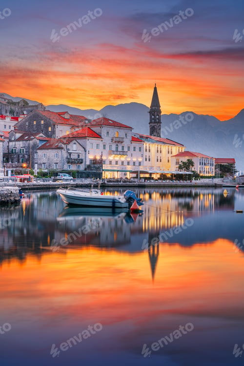 Preview: Perast, Montenegro Historic Townscape in Kotor Bay