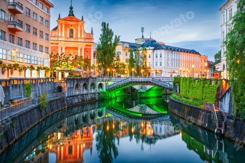 Preview: Ljubljana, Slovenia over the Ljublanica River
