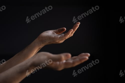 Preview: Dirty hand in begging gesture. Poverty and humanitarian crisis