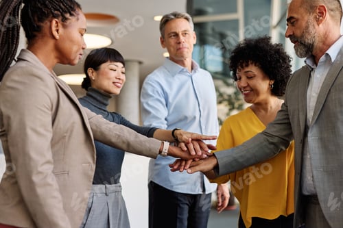 Preview: Business Meeting Businessman Office Teamwork Diversity Unity Hand Holding Businesswoman Successful
