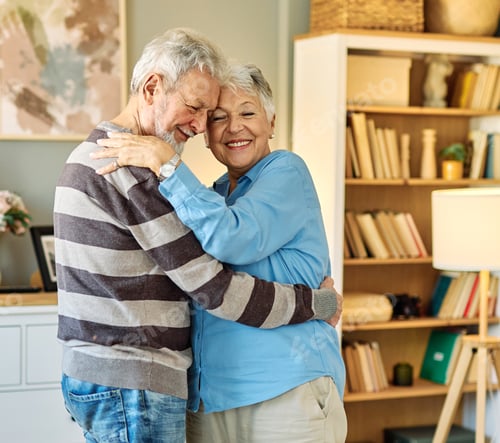 Preview: Woman Man Senior Couple Dancing Happy Retirement Together Elderly Carefree Active Vitality Home Free