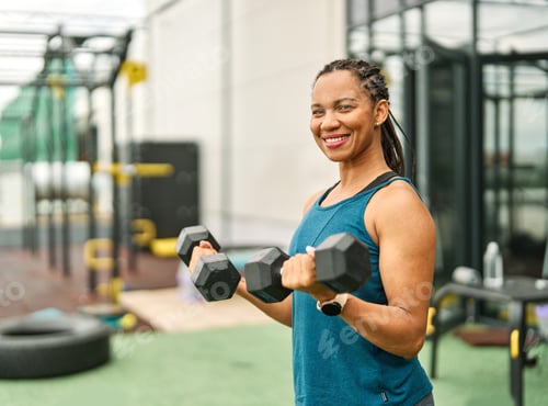 Preview: Gym Sport Fitness Exercise Health Woman Weight Training Dumbbell Weightlifting Bodybuilding Trainer
