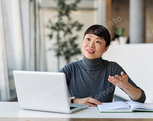 Preview: Business Meeting Businesswoman Woman Young Office Presentation Colleague Laptop Seminar Conference