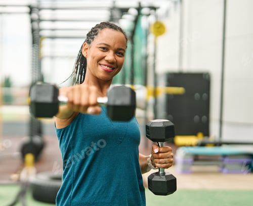 Preview: Gym Sport Fitness Exercise Health Woman Weight Training Dumbbell Weightlifting Bodybuilding Trainer
