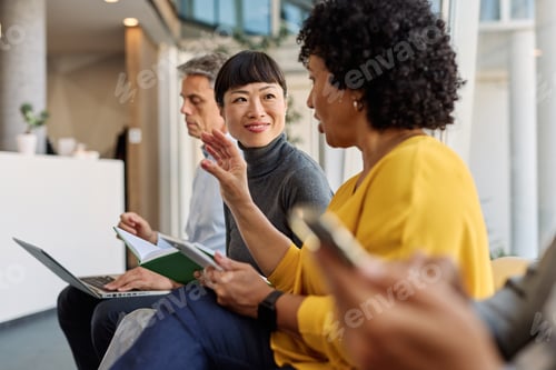 Preview: Business Waiting Recruitment Office Candidate Man Job Interview Businessman Laptop Businesswoman Str