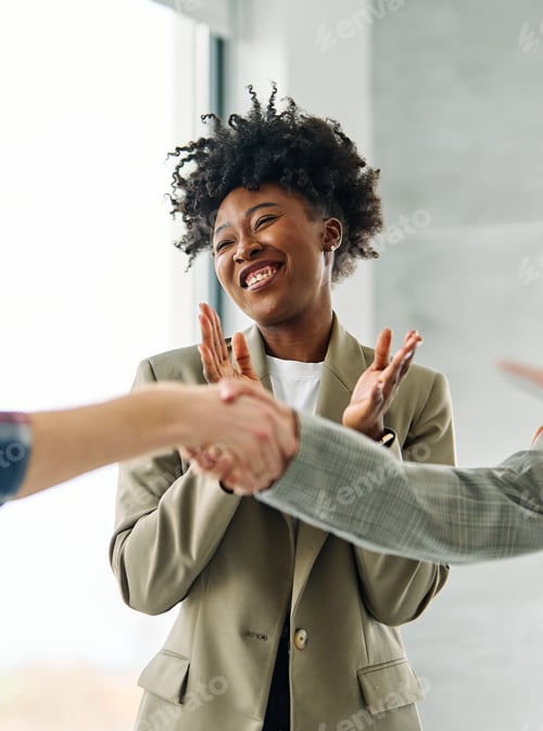 Preview: Business Meeting Businessman Office Teamwork Businesswoman Handshake Agreement Applause Hand Shake S