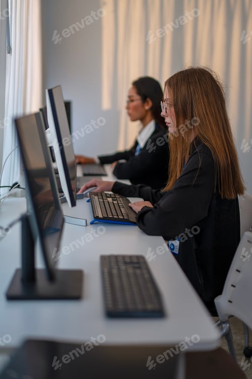 Preview: The white collar workers are coworking and meeting at the office.