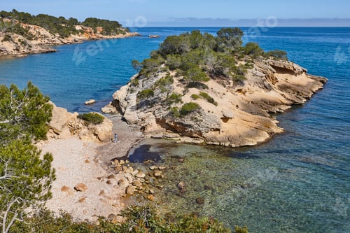 Preview: Tranquil mediterranean beach in Tarragona. Cala del illot. Catalonia, Spain