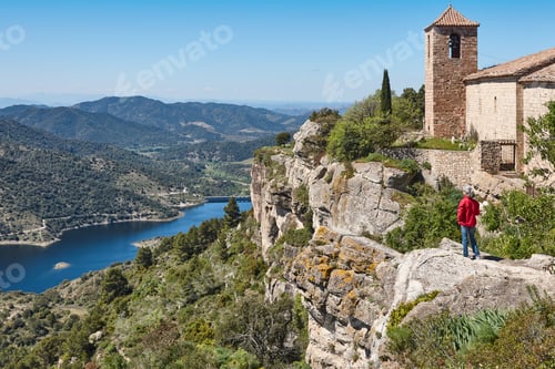 Preview: Antique cliff village of Siurana. Stone chapel. Tarragona, Catalunya, Spain