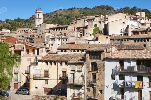 Preview: Picturesque catalonian village of Porrera. Priorat winery area. Tarragona, Spain