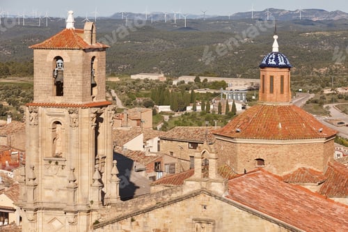 Preview: Medieval village of Calaceite. Picturesque viewpoint. Teruel, Aragon. Spain