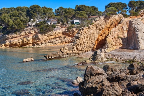 Preview: Mediterranean beach. Penya tallada. Salou Costa dorada, Tarragona Catalonia. Spain