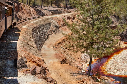 Preview: Train route at Rio Tinto open cast mine. Andalusia, Spain