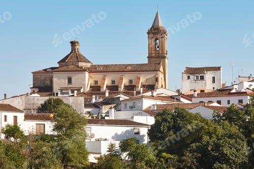 Preview: Andalusian village. Jabugo. San Miguel church. Huelva, Spain