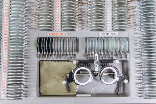 Preview: Trial lens set and testing frame for vision examination, eye care, and ophthalmology equipment