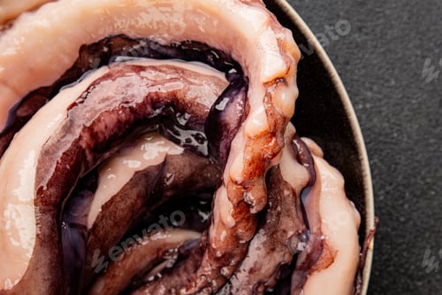 Preview: Octopus tentacles raw seafood food preparation lunch or dinner pescetarian diet tasty organic snack