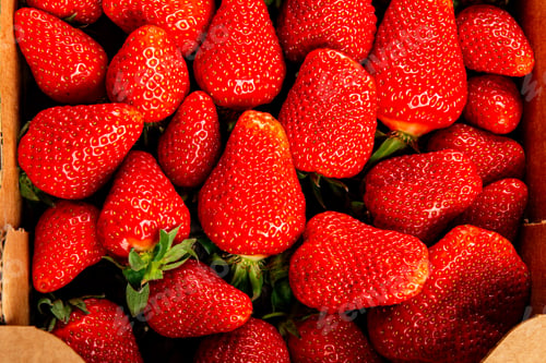 Preview: Strawberries ripe, juicy berries tasty snack fresh, delicious gourmet food background on the table,
