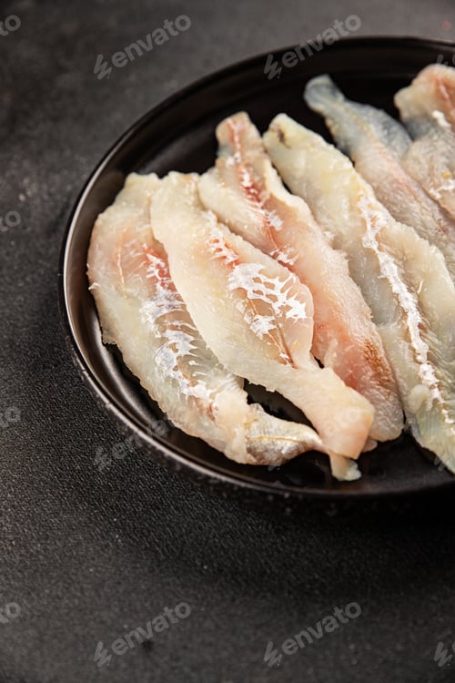 Preview: Whiting fish raw fillet fresh seafood pescetarian diet tasty snack fresh delicious gourmet food bac