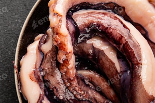 Preview: Octopus tentacles raw seafood food preparation lunch or dinner pescetarian diet tasty organic snack