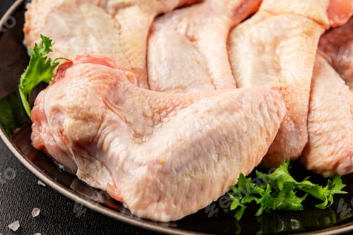 Preview: Raw chicken wings poultry meat main course lunch or dinner tasty snack fresh delicious gourmet food
