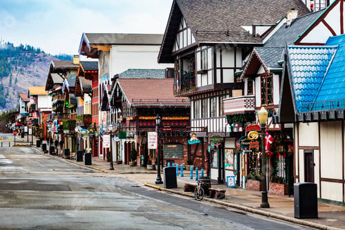 Preview: Leavenworth, a Bavarian themed town in eastern Washington, the main street.