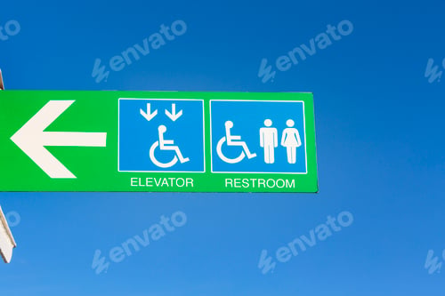 Preview: ADA Access and regular restrooms sign on a Puget Sound ferry, public restrooms.