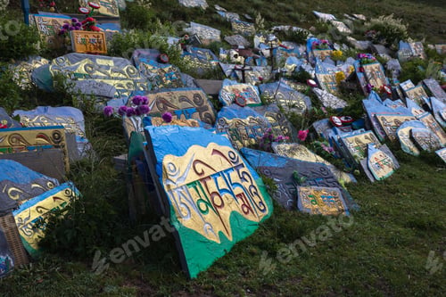 Preview: Painted Mani Stones in Backlight
Tagong, Sichuan Province, Kham Tibet,