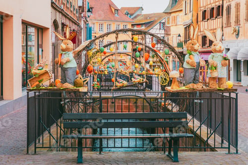 Preview: Atmospheric spring decor and morning reflections on the canal in Colmar