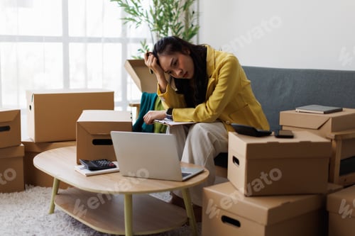 Preview: Asian small business owner experiencing financial stress and debt issues