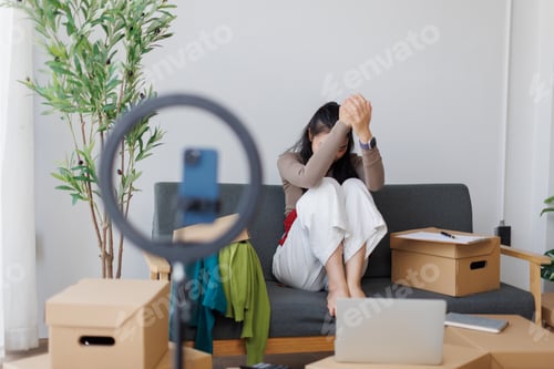 Preview: Woman experiencing burnout and stress from overwork in e-commerce